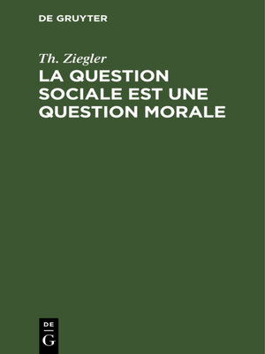 cover image of La question sociale est une question morale